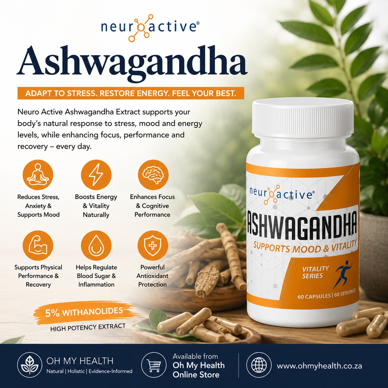 Neuroactive Ashwagandha Extract 60's - Image 2
