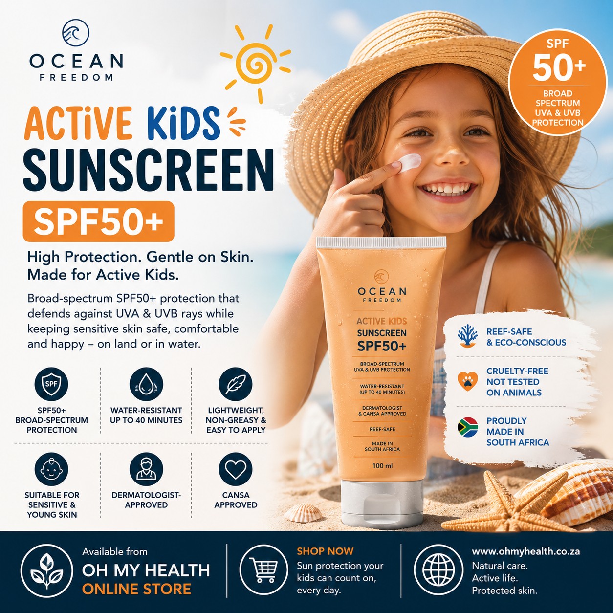 Ocean Freedom Active Kids Sunscreen SPF50+ - Image 3