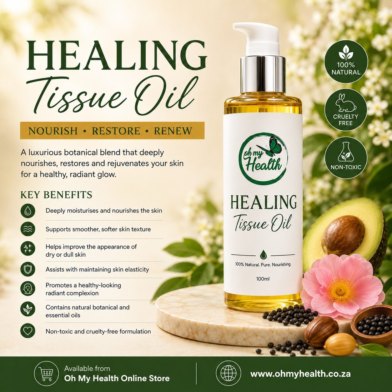 Oh My Health Healing Tissue Oil 100ml - Image 2