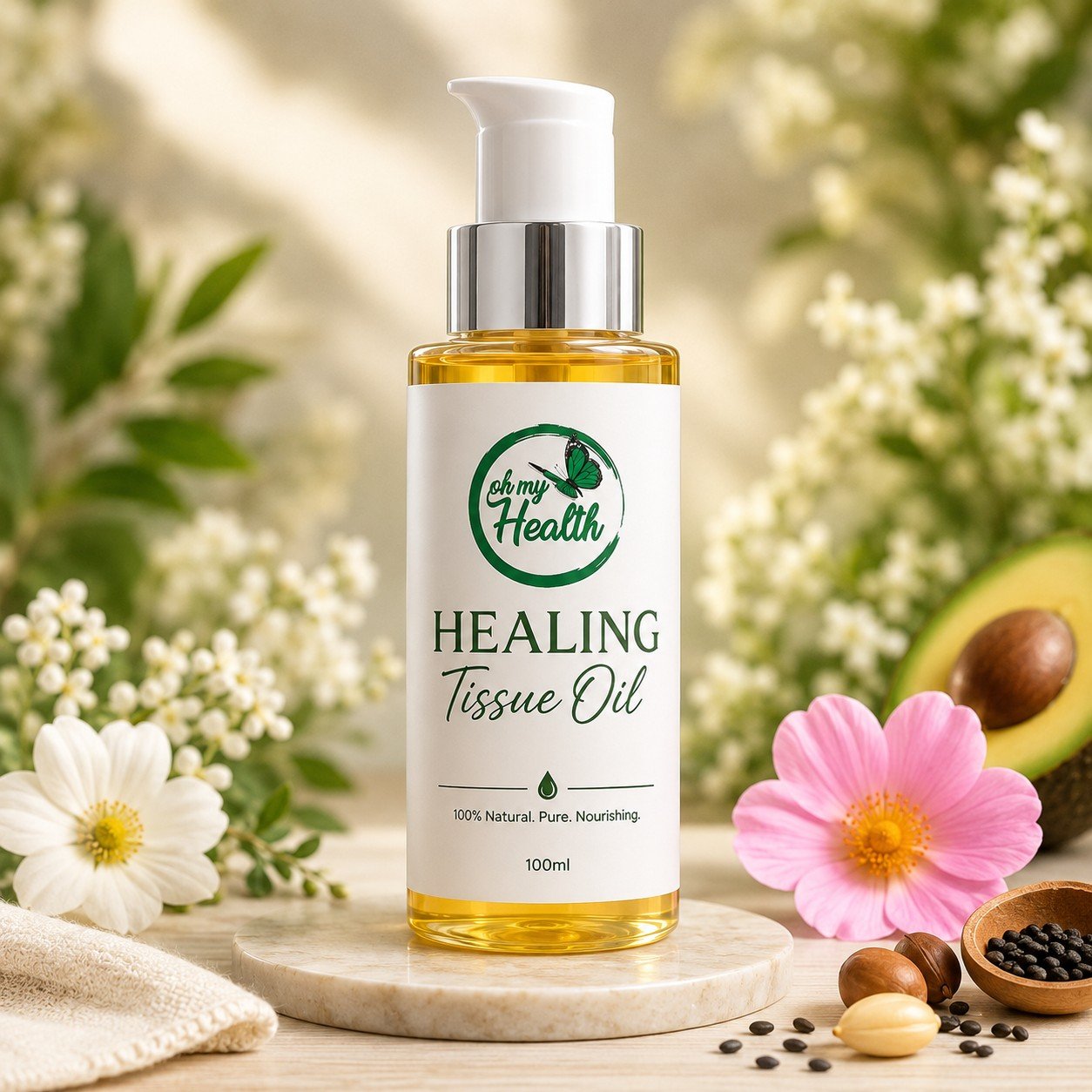 Oh My Health Healing Tissue Oil botanical skincare oil for radiant, nourished skin – Oh My Health Online Store