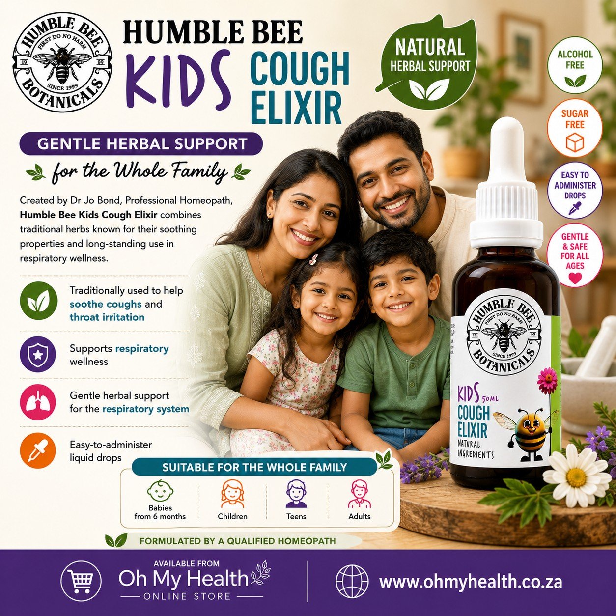 Humble Bee Kids Cough Elixir 50ml - Image 2