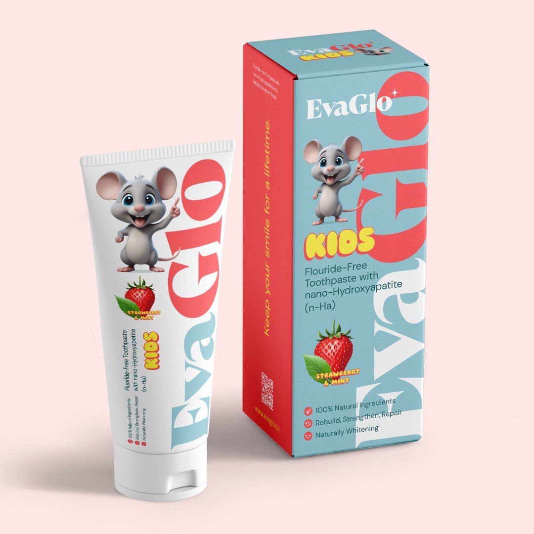 EvaGlo Kids Strawberry Toothpaste enamel repair toothpaste for children