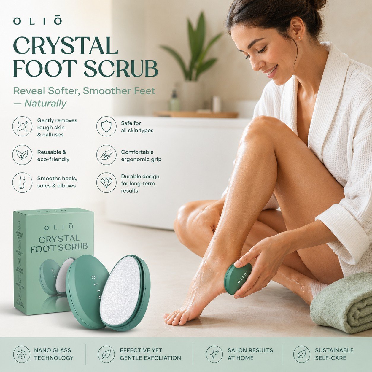 Olio Crystal Foot Scrub - Image 2