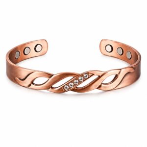 Ladies Elegant Crystal Pure Copper Bracelet with crystal accents – Oh My Health Online Store
