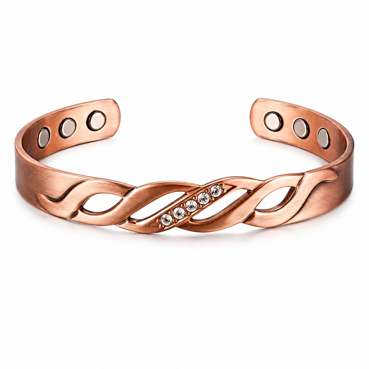 Ladies Elegant Crystal Pure Copper Bracelet with crystal accents – Oh My Health Online Store