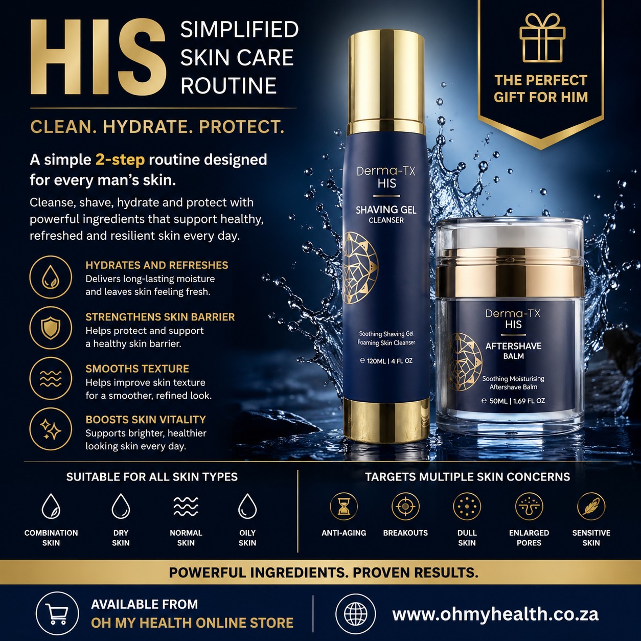 Derma-TX HIS Shaving Gel Cleanser & Aftershave Balm - Image 2