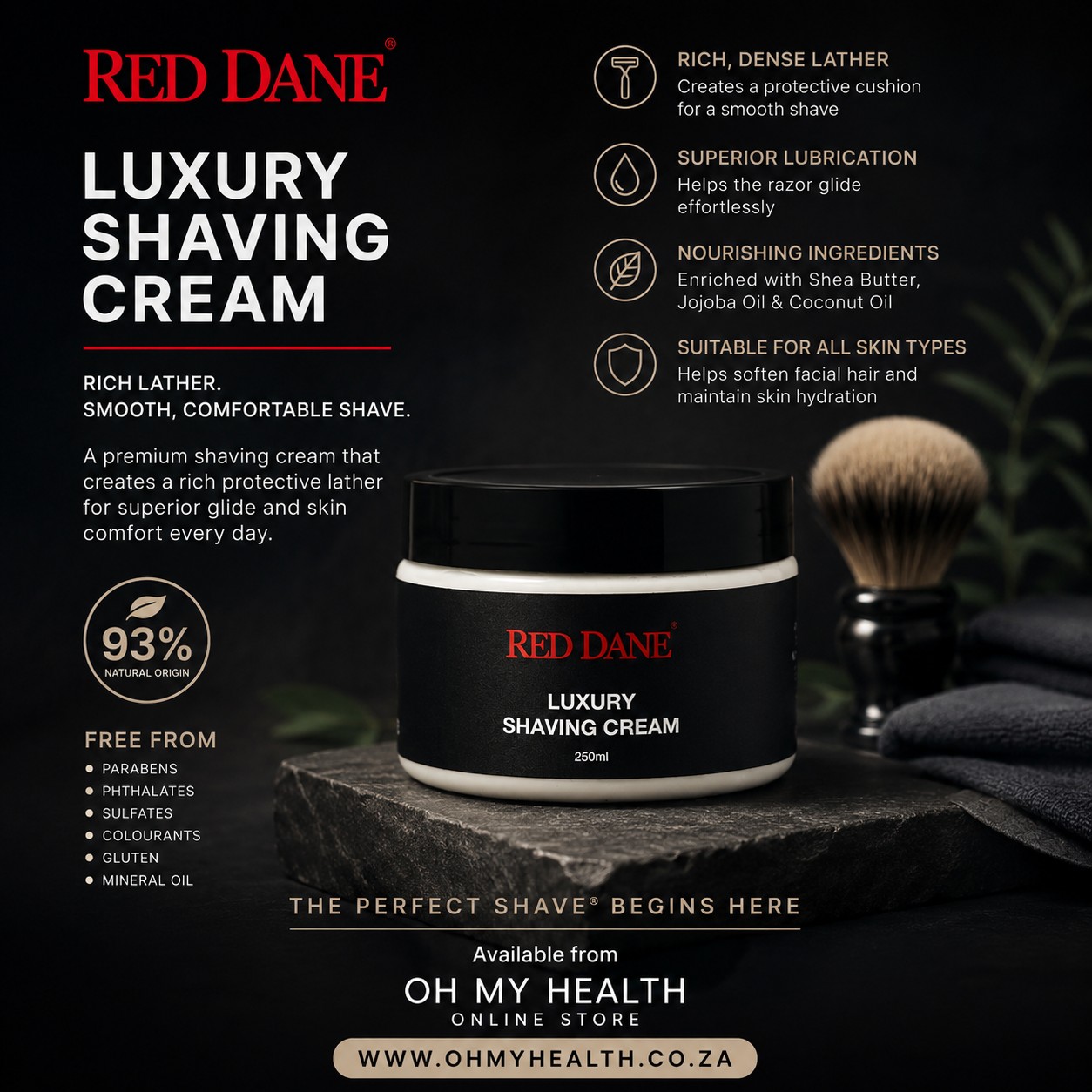 Red Dane Shaving Cream 250ml - Image 3