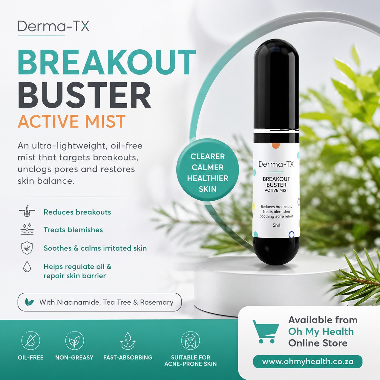 Derma-TX Breakout Buster Active Mist 5ml - Image 3