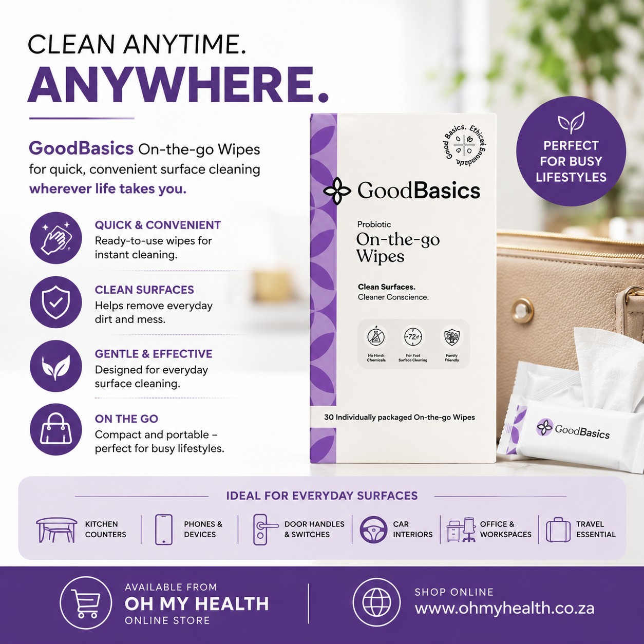 GoodBasics On-the-Go Surface Cleaner Wipes - Image 2