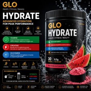 GLO Hydrate Watermelon electrolyte and performance hydration supplement