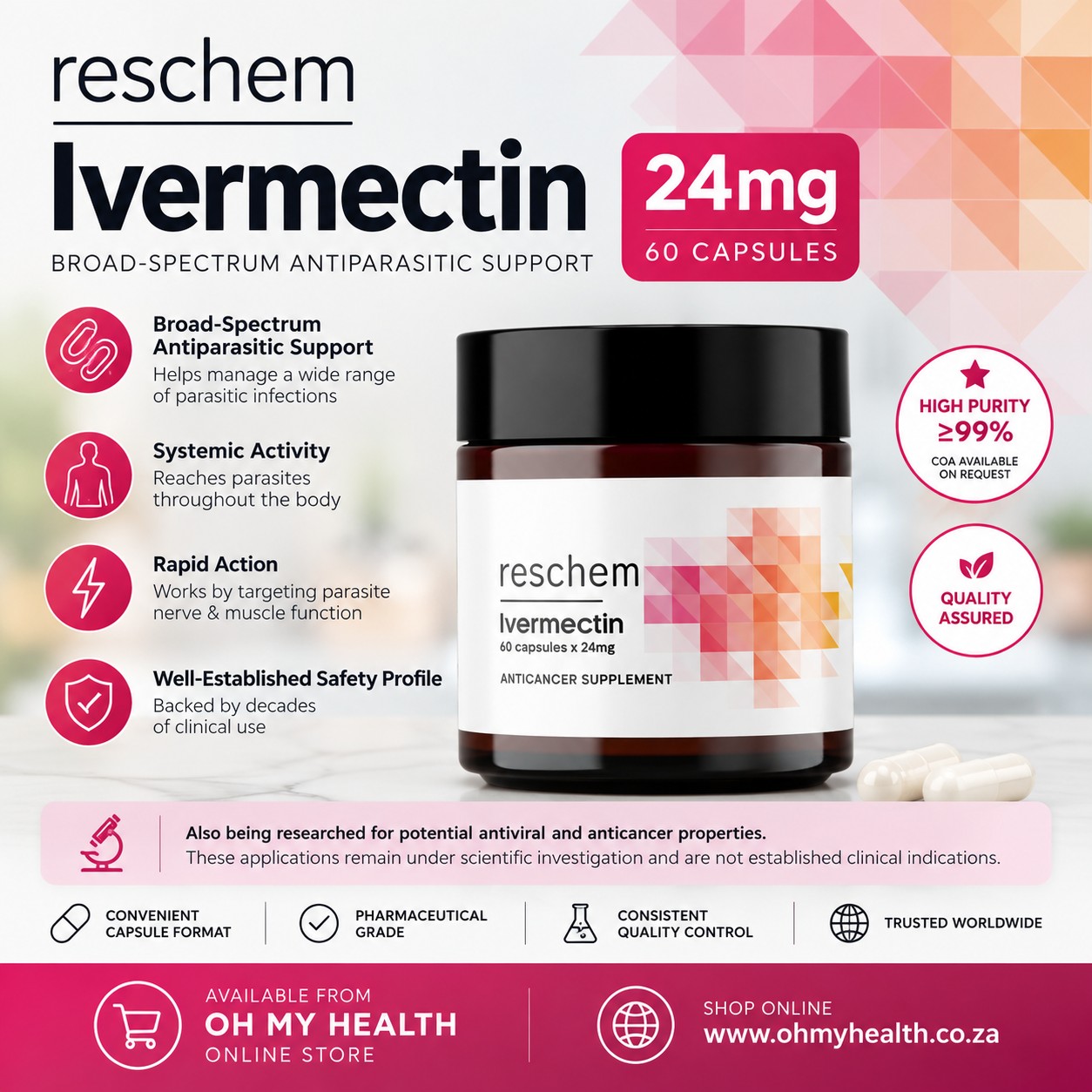 Reschem Ivermectin 24mg 60's - Image 2