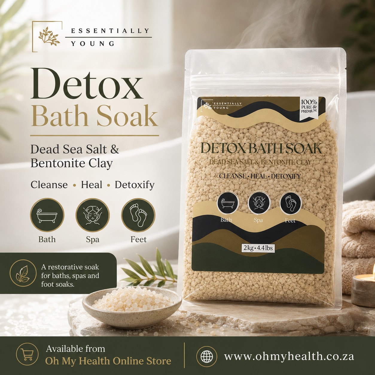 Essentially Young Detox Bath Soak 2kg - Image 2
