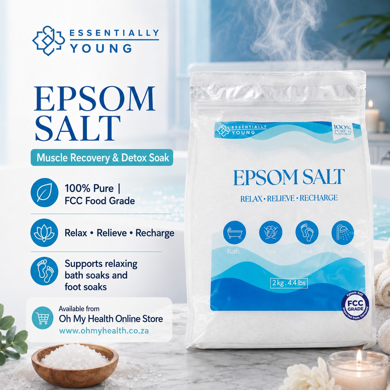 Essentially Young Epsom Salt 2kg - Image 2