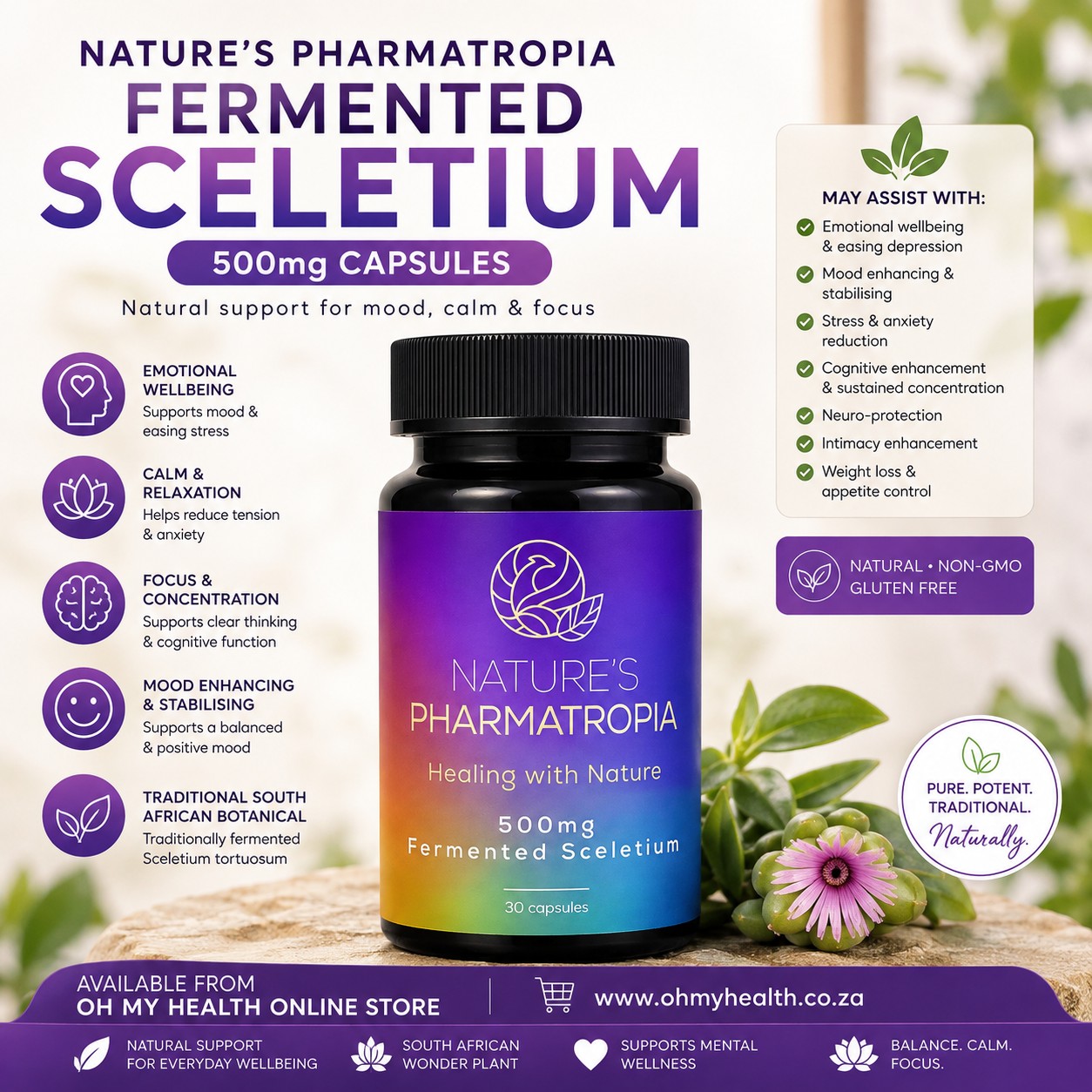 Pharmatropia Fermented Sceletium 500mg 30’s - Image 2