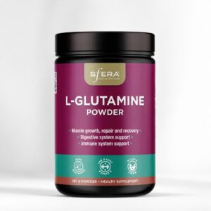 Sfera L-Glutamine Powder 130g for daily amino acid and active lifestyle support from Oh My Health Online Store