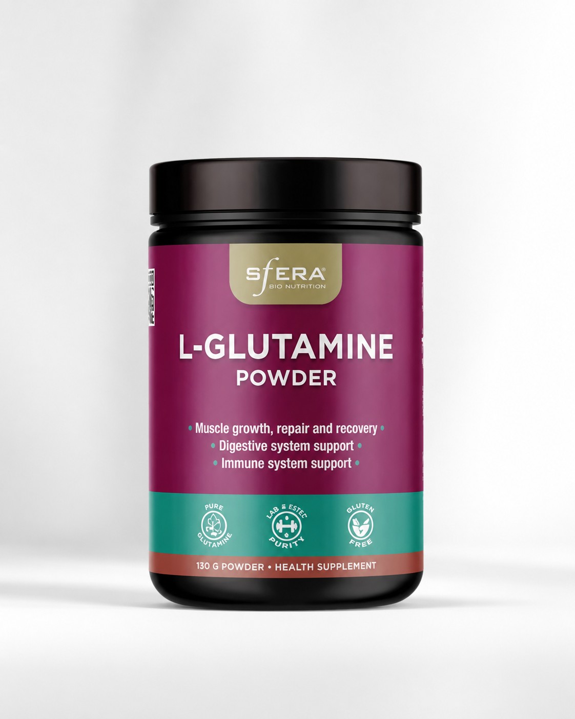 Sfera L-Glutamine Powder 130g for daily amino acid and active lifestyle support from Oh My Health Online Store