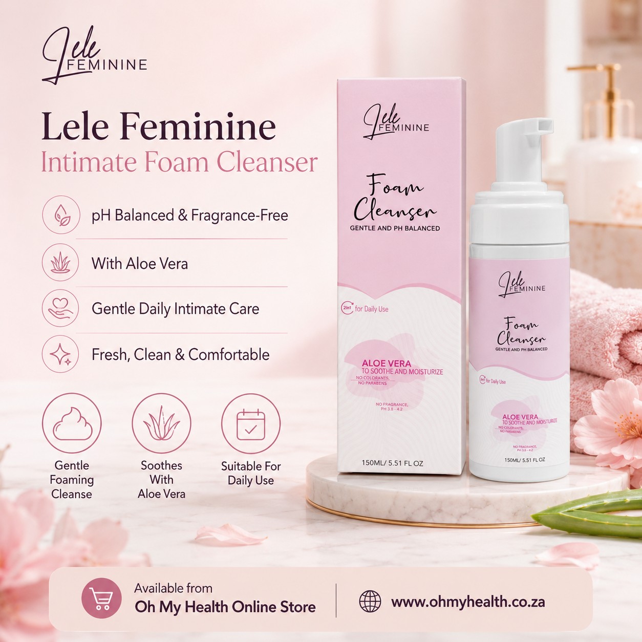 Lele Feminine Intimate Foam Cleanser 150ml - Image 2