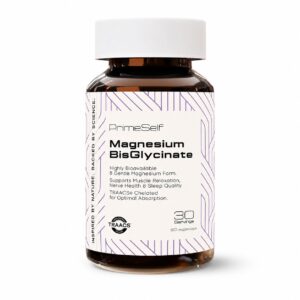 PRIMSELF Magnesium BisGlycinate 500mg TRAACS magnesium supplement available from Oh My Health Online Store