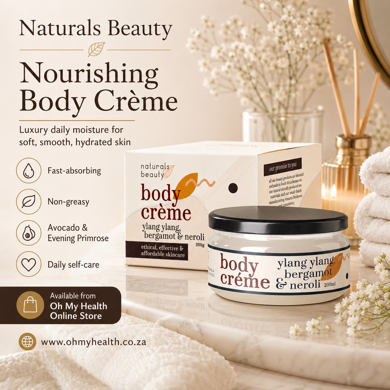 Naturals Beauty Nourishing Body Crème 200g - Image 2