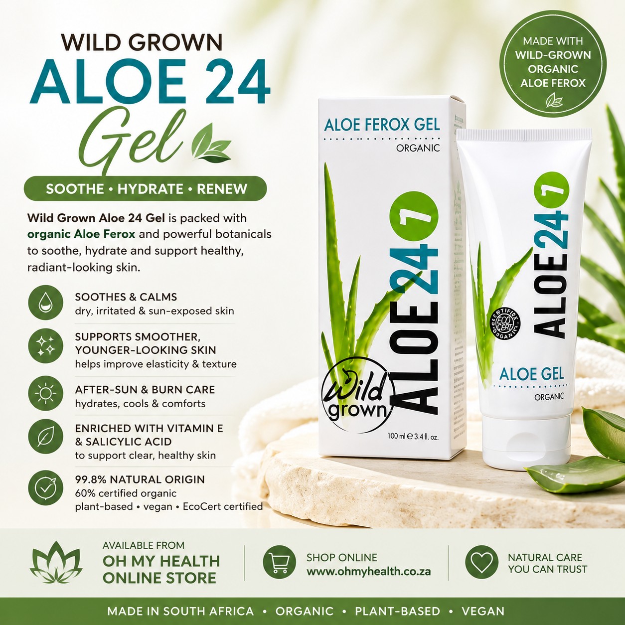 Wild Grown Aloe 24 Gel 100ml - Image 2