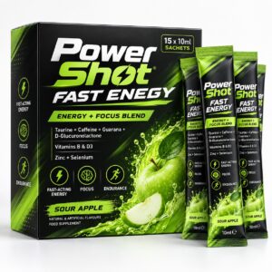 Power Shot Fast Energy 15 Sour Apple 10ml liquid energy sachets