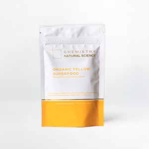 Chemistry Natural Science Organic Yellow Superfood with 10 organic yellow fruits and botanicals