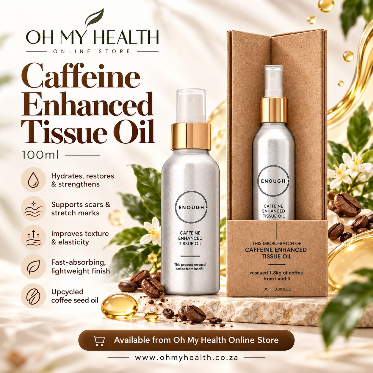 ENOUGH Caffeine Enhanced Tissue Oil 100ml - Image 2
