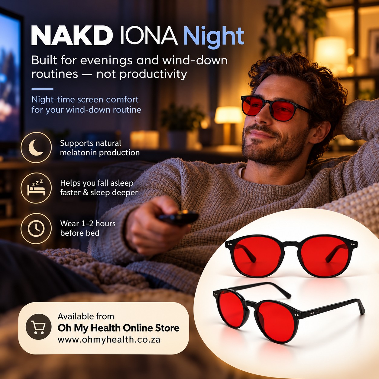 NAKD IONA Night Red Blue Light Glasses - Image 4