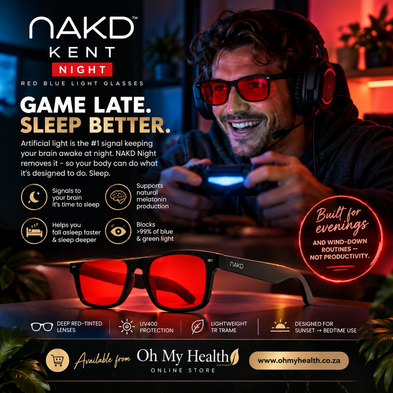 NAKD KENT Night Red Blue Light Glasses - Image 5