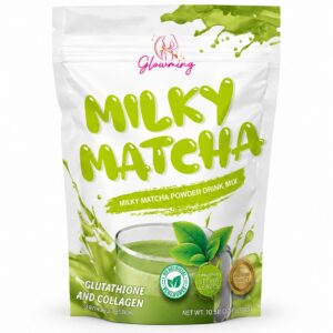 Glowming Milky Matcha functional Matcha drink with Marine Collagen, Glutathione and Sakura Extract